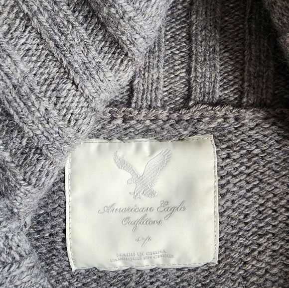 American Eagle Grey Cowl Neck Sweater - Picture 11 of 15